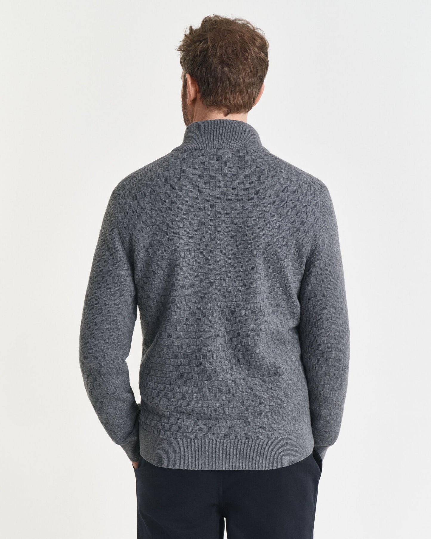 Micro Textured Zip Sweater