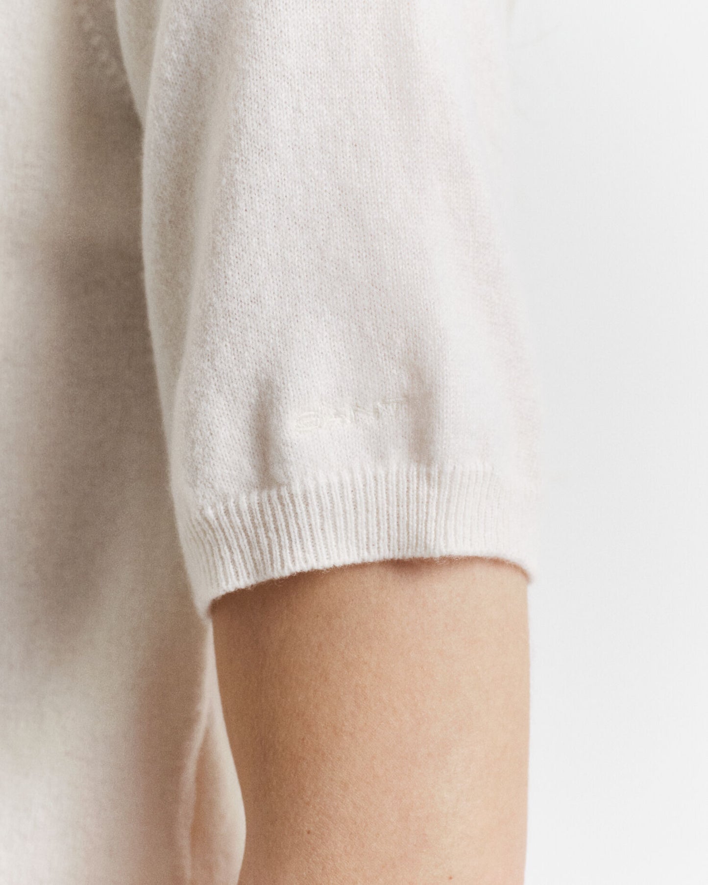 Superfine Lambswool Short Sleeve Crew Neck Sweater