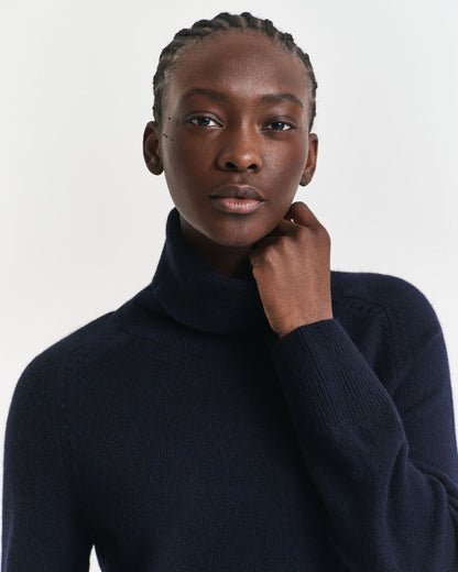 Knit Detail Turtleneck Dress