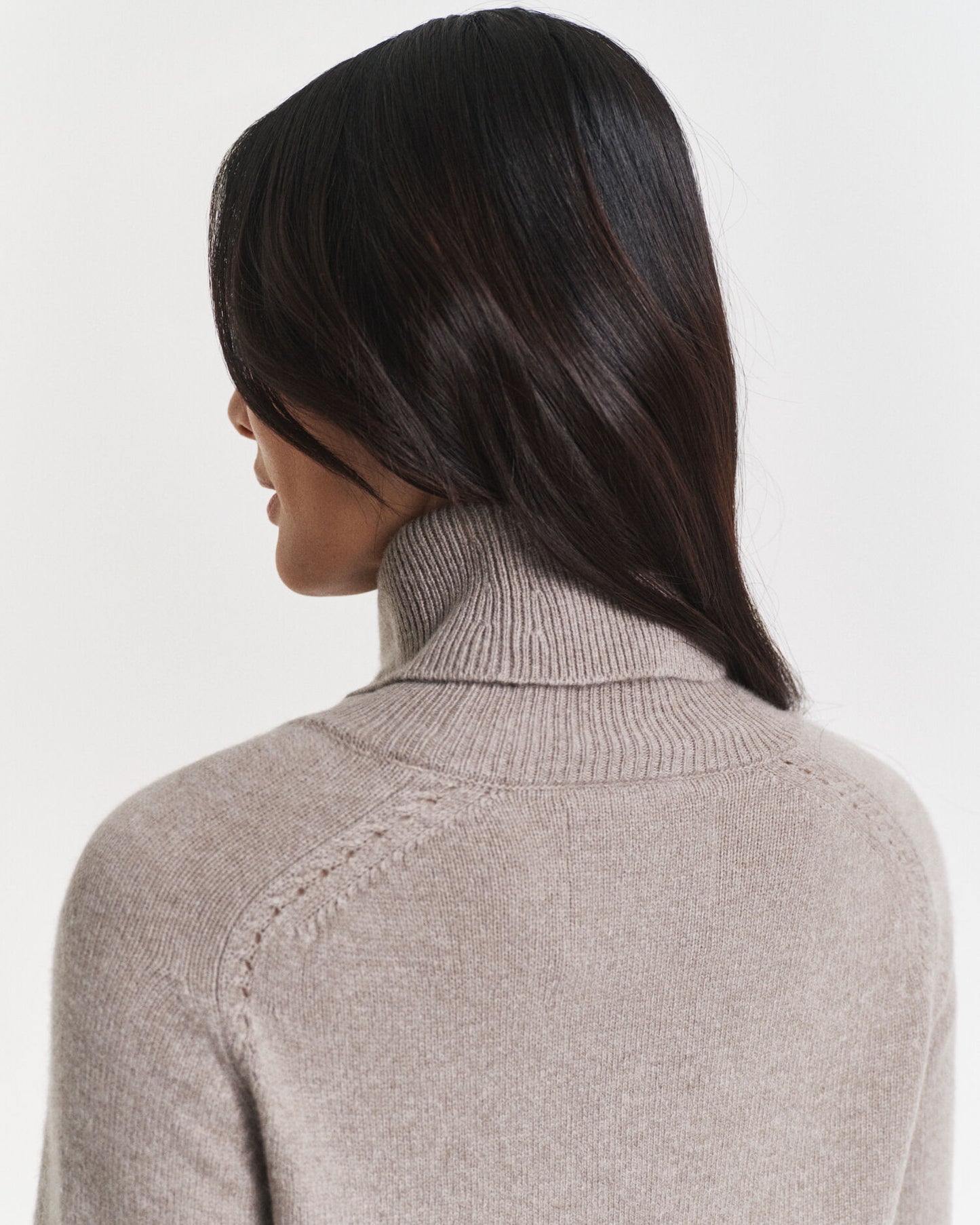 Knit Detail Turtleneck Dress