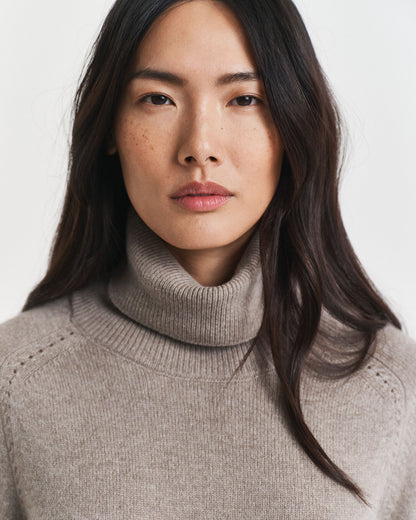 Knit Detail Turtleneck Dress