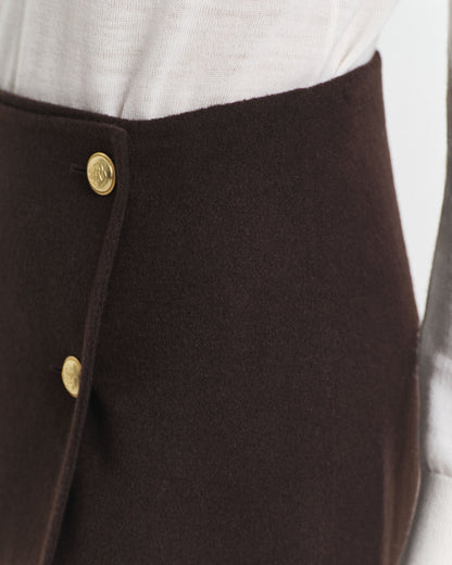 Midi Handstitched Wrap Skirt