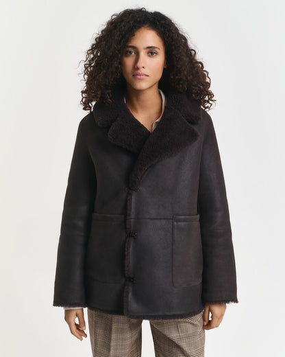 Reversible Shearling Peacoat
