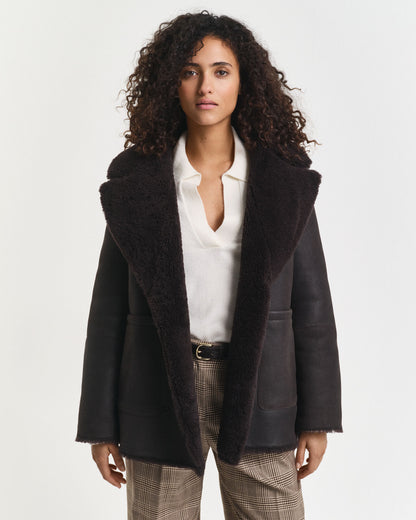 Reversible Shearling Peacoat