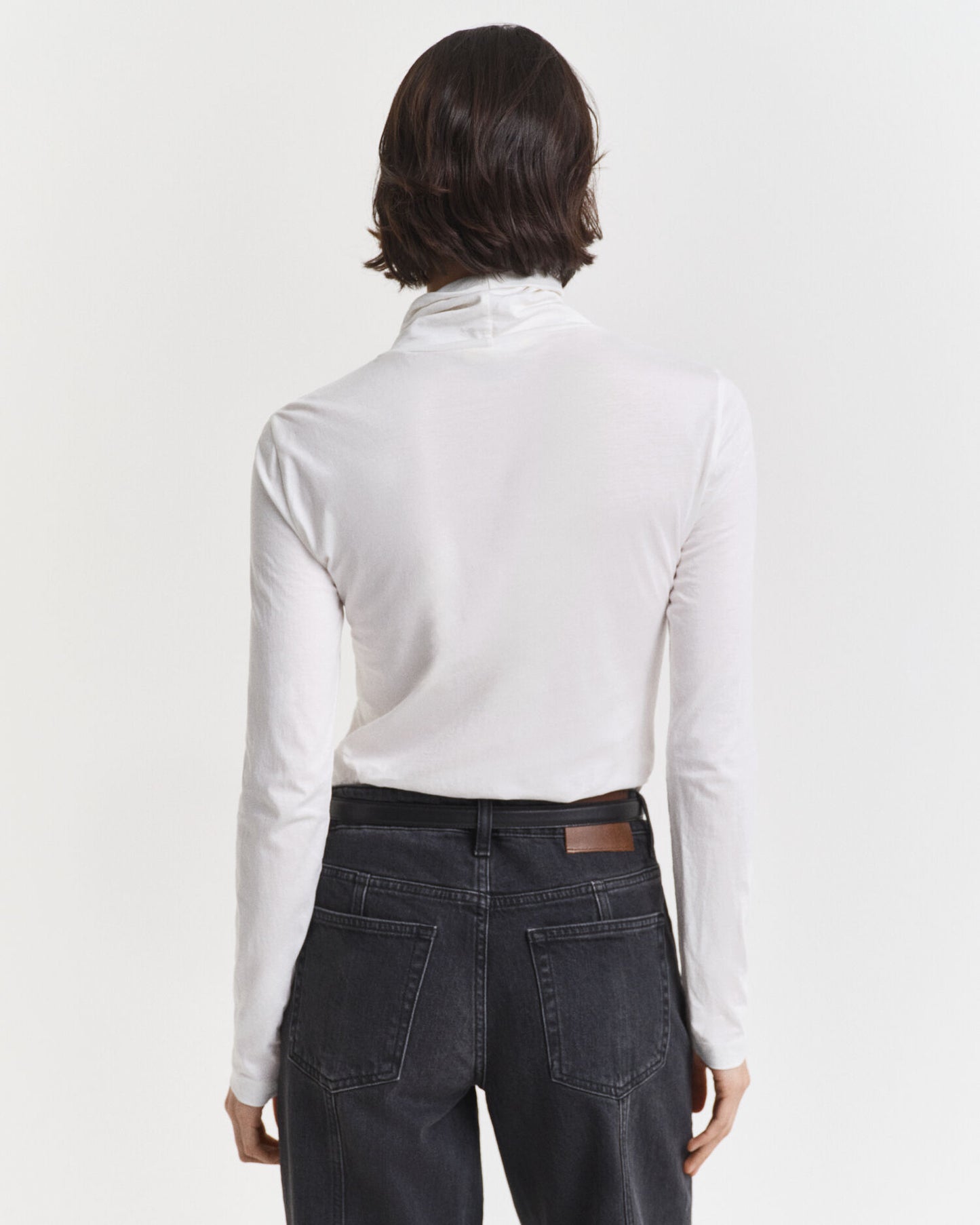 Lightweight Cotton Turtleneck Top