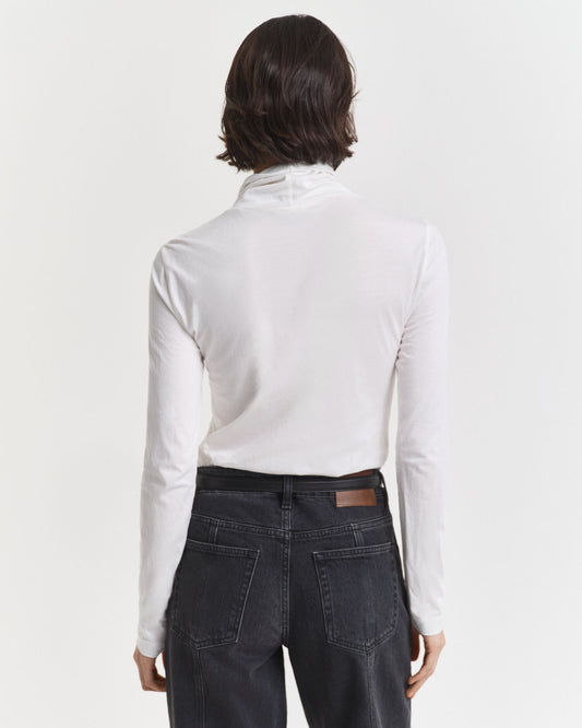 Lightweight Cotton Turtleneck Top