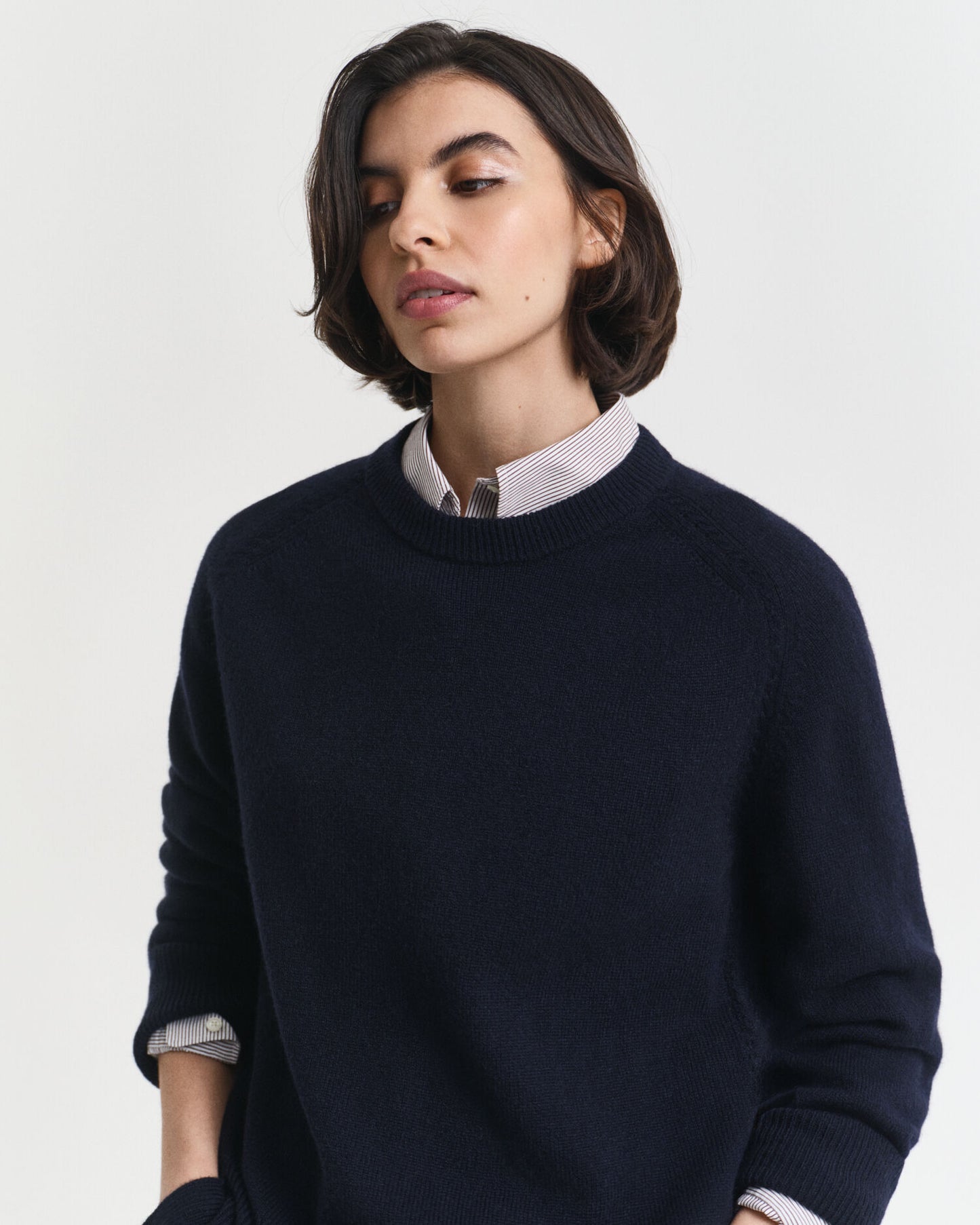 Soft Wool Cashmere Blend Crew Neck Sweater
