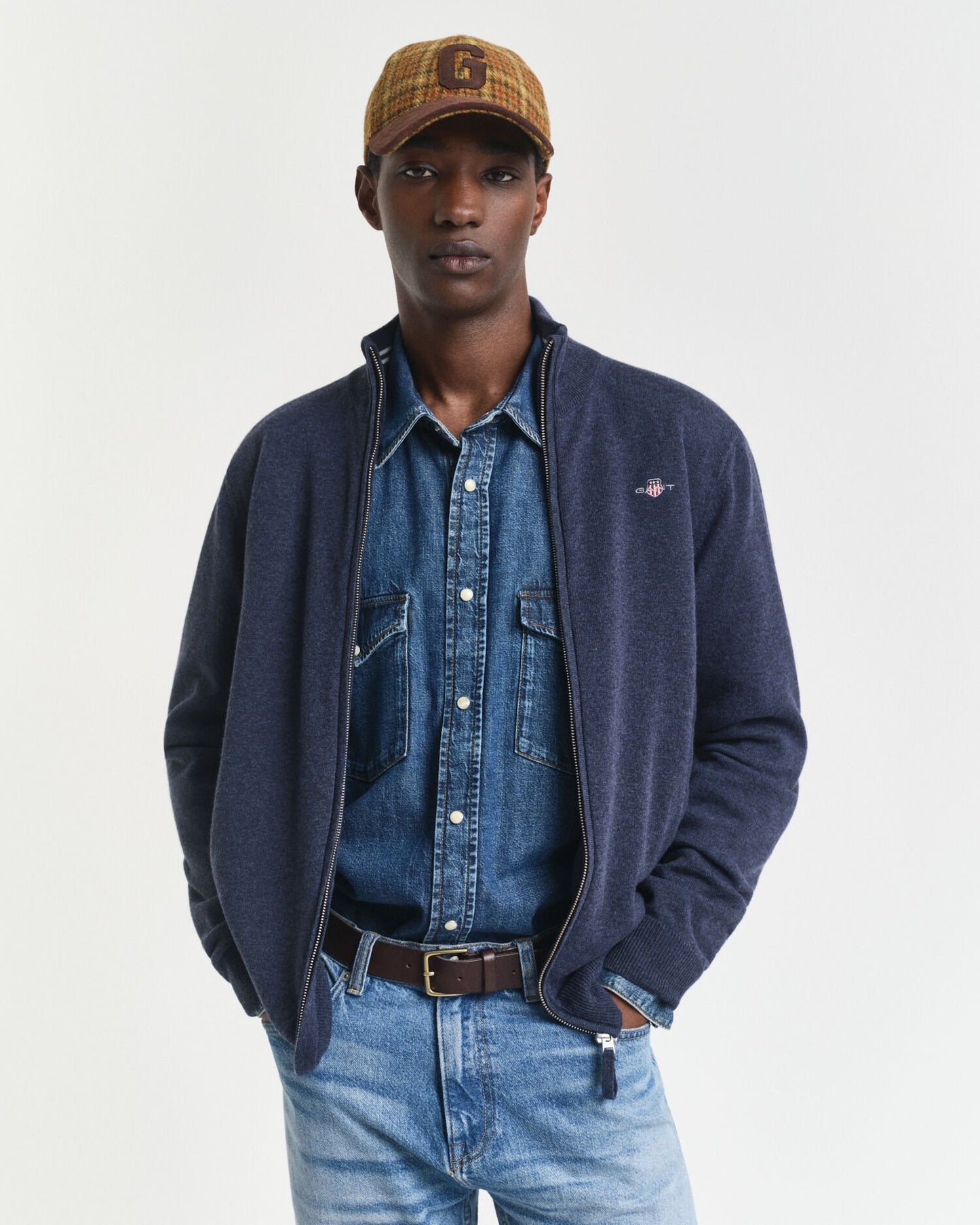 Superfine Lambswool Zip Cardigan