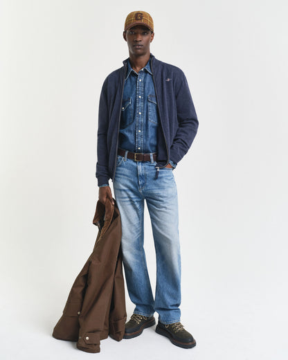 Superfine Lambswool Zip Cardigan