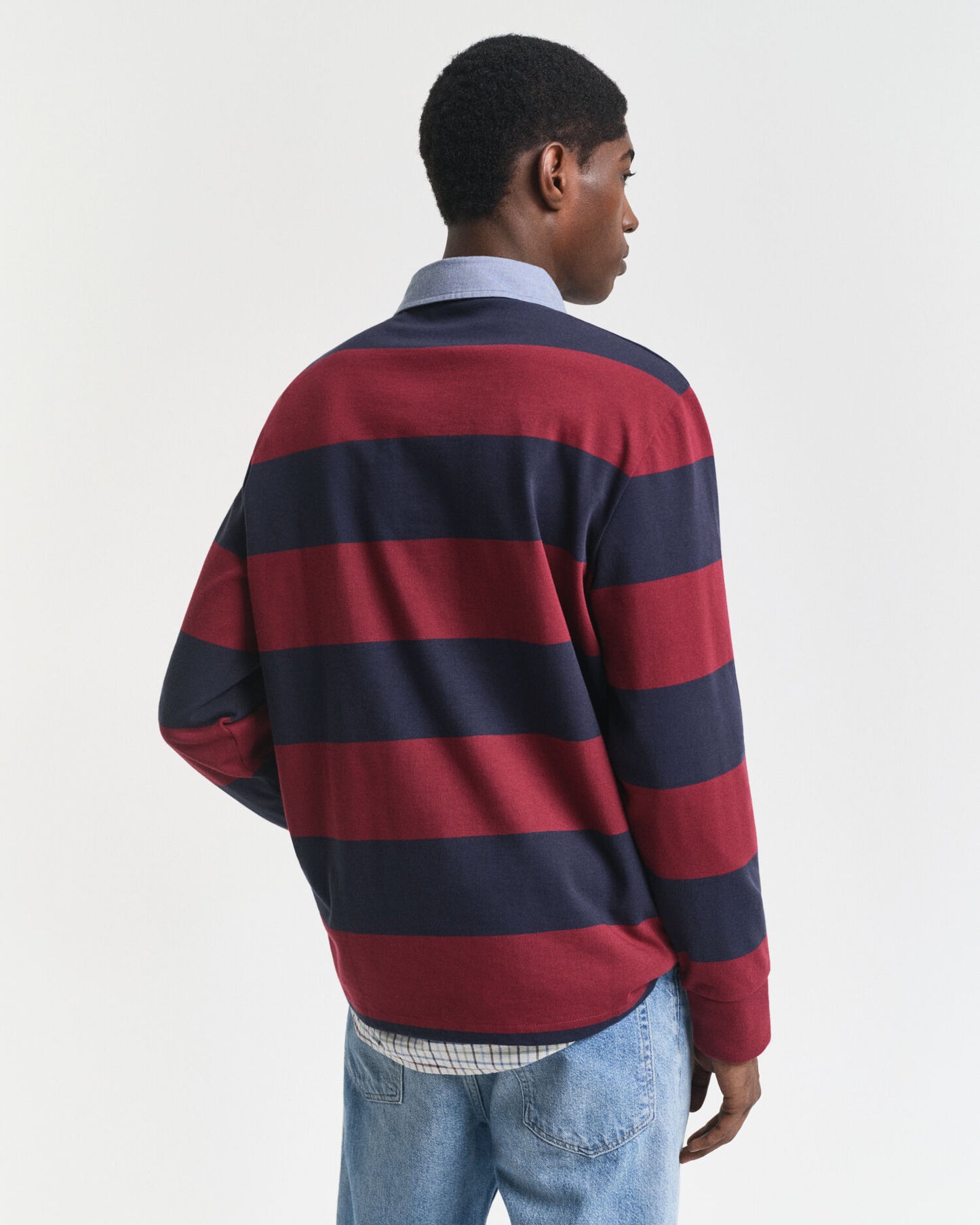 Chambray Collar Striped Heavy Rugger