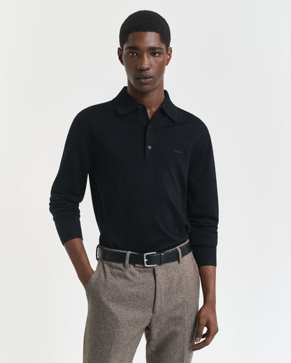 Extra Fine Merino Wool Polo Sweater
