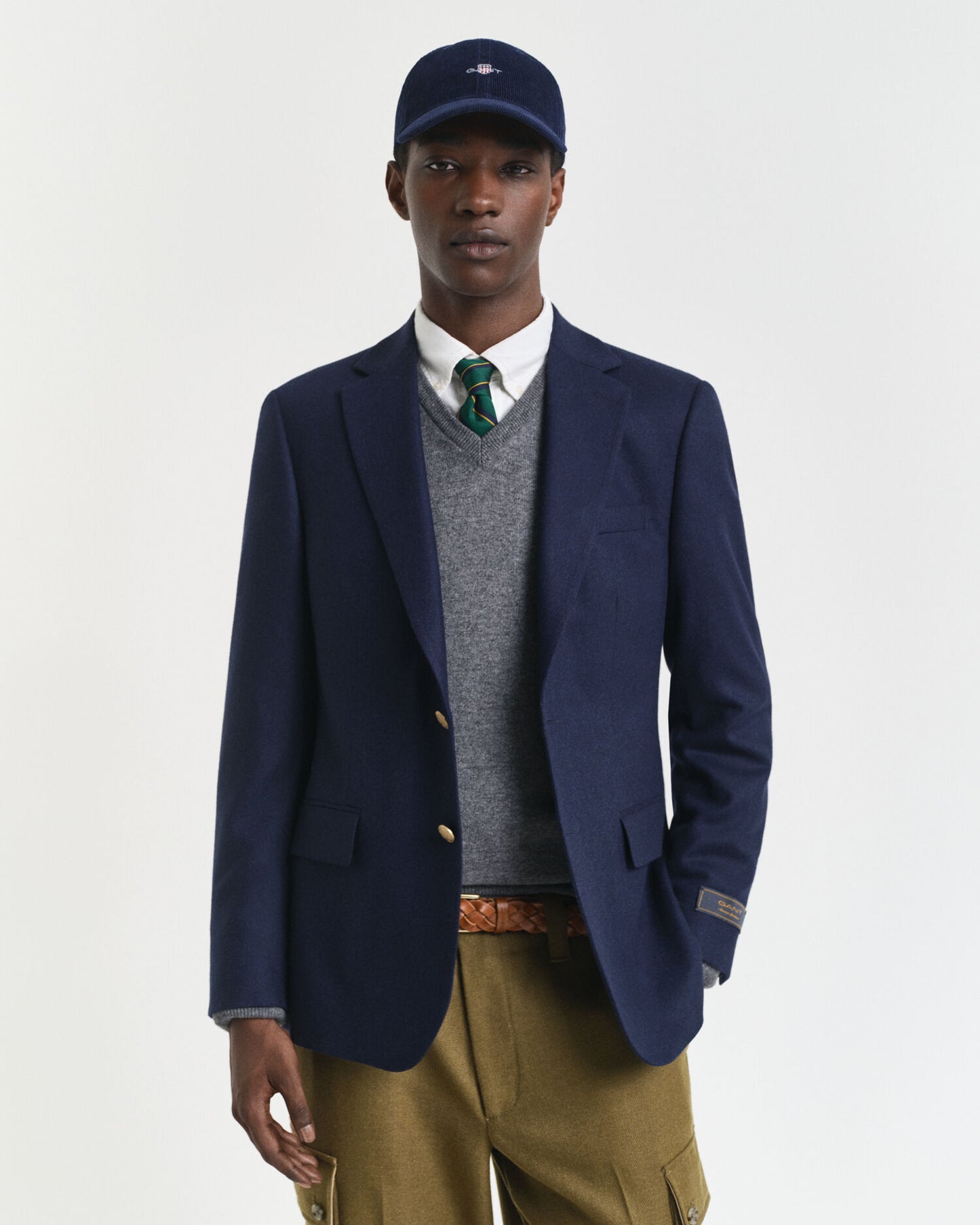 Slim Fit Wool Flannel Club Blazer