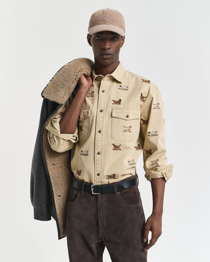 Relaxed Fit Embroidered Twill Shirt
