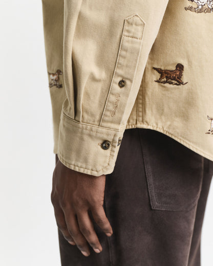 Relaxed Fit Embroidered Twill Shirt