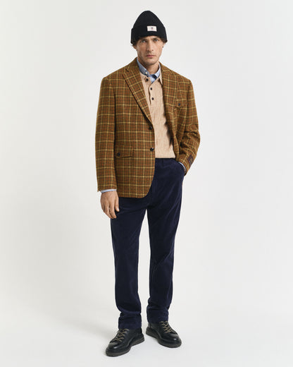 Relaxed Fit Checked Tweed Blazer