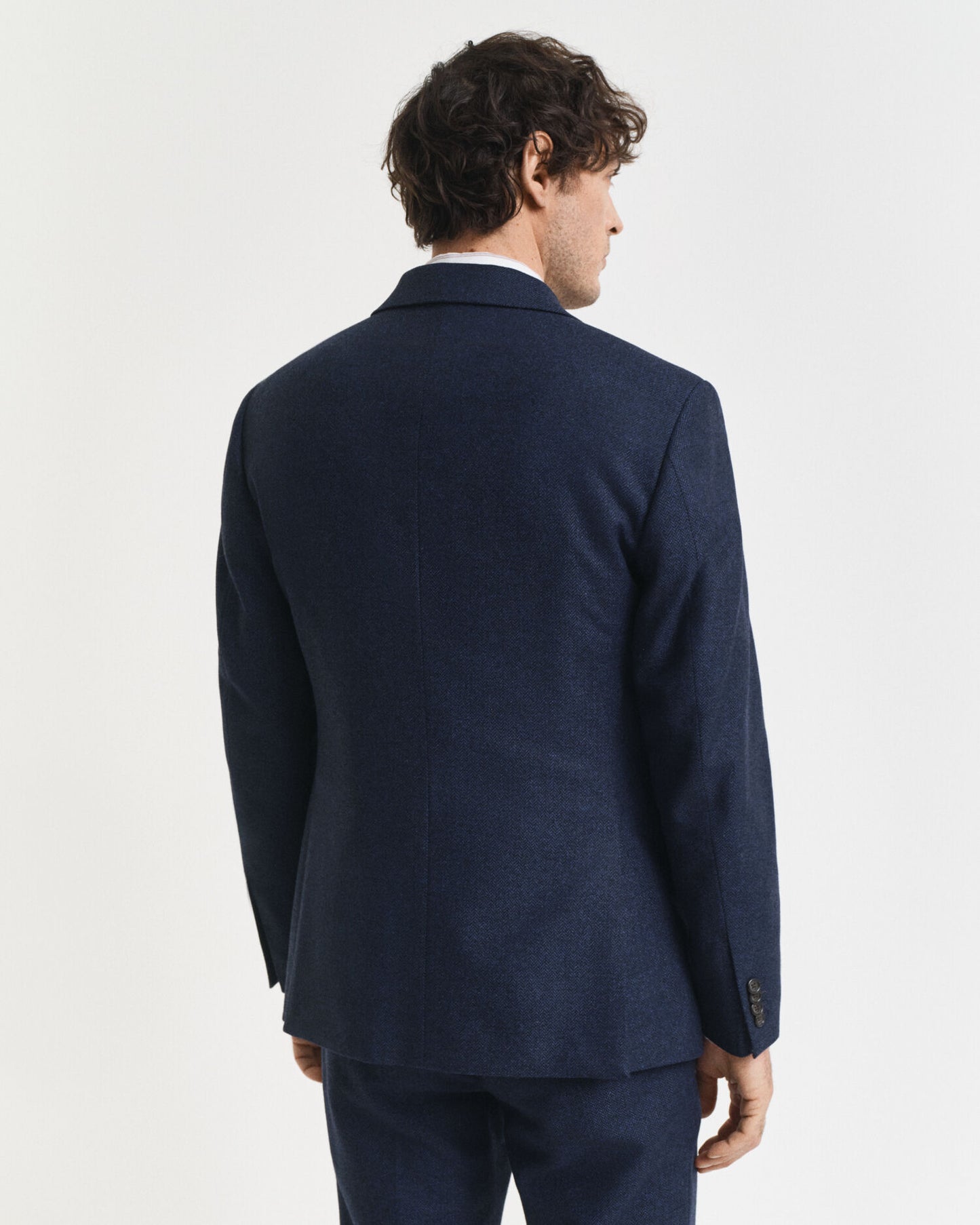 Slim Fit Flannel Herringbone Suit Jacket