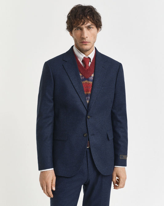 Slim Fit Flannel Herringbone Suit Jacket