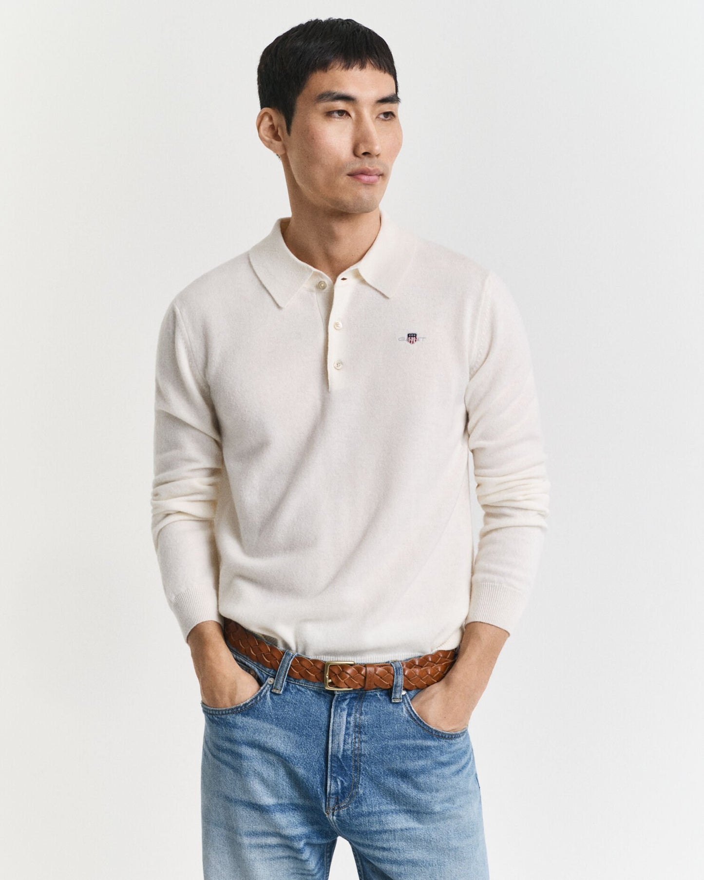 Superfine Lambswool Polo Sweater