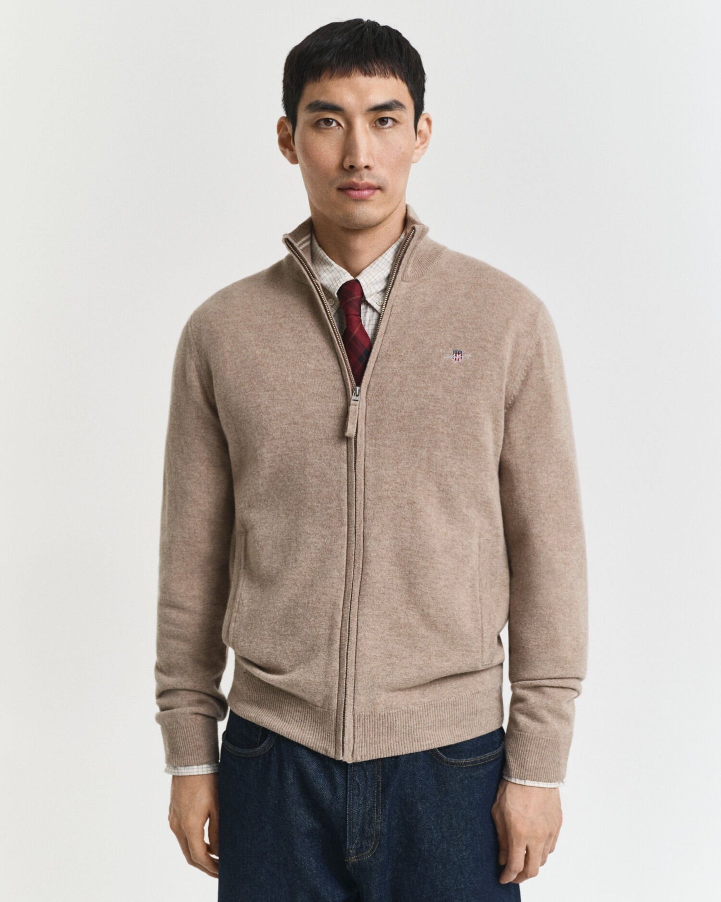 Superfine Lambswool Zip Cardigan