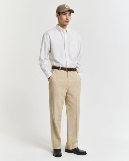 Relaxed Fit Nepps Herringbone Suit Pants