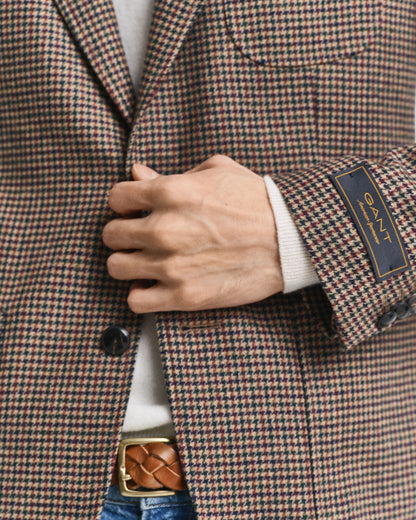 Slim Fit Houndstooth Check Blazer