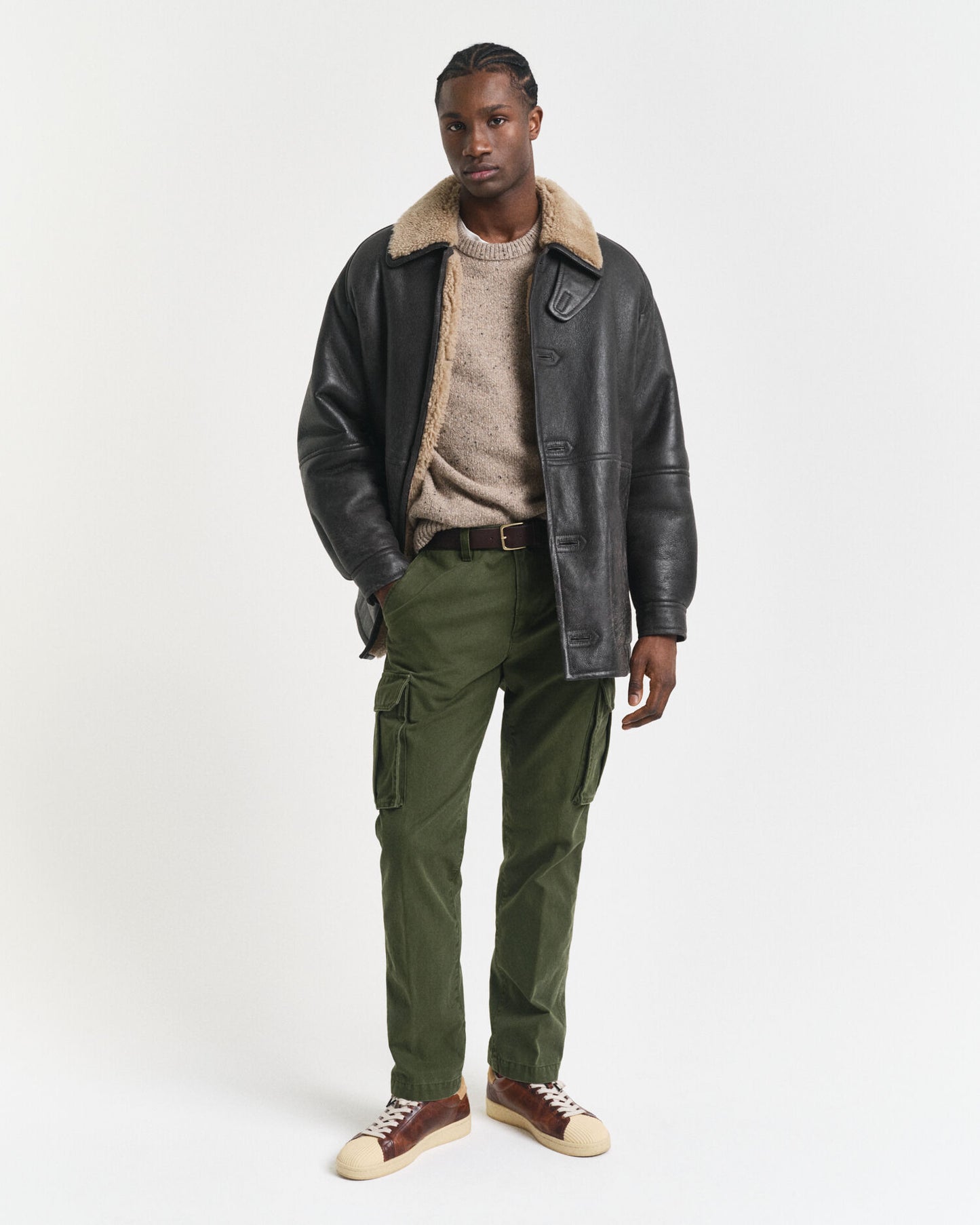 Regular Fit Cotton Twill Cargo Pants