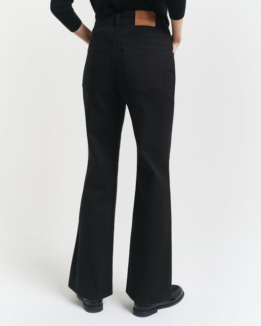 Slim Fit Flared Black Jeans