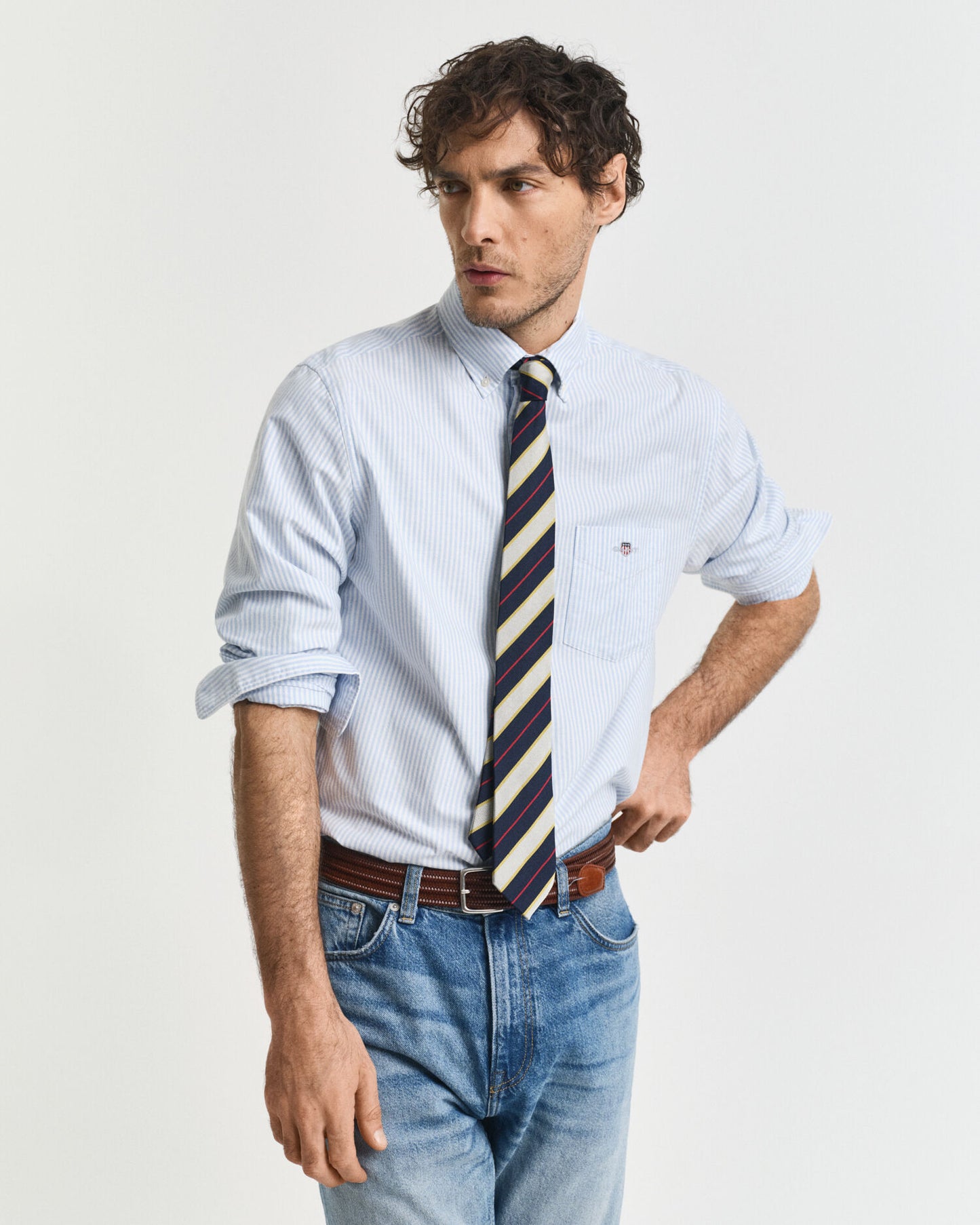 Regular Fit Banker Stripe Classic Oxford Shirt